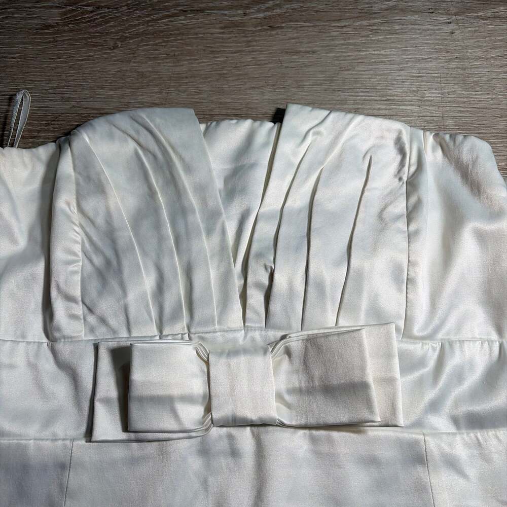 LARGE Papaya Ivory Taffeta Corozo Applique Mini Dress